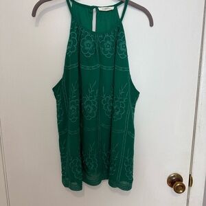 August Mist Green Halter Top women’s size XL pretty detail with button closure